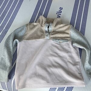 DONNI. Colorblock Sweatshirt in Cream and Gray